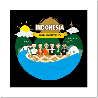 Unity in Diversity of Indonesia T-Shirt Design Posters and Art